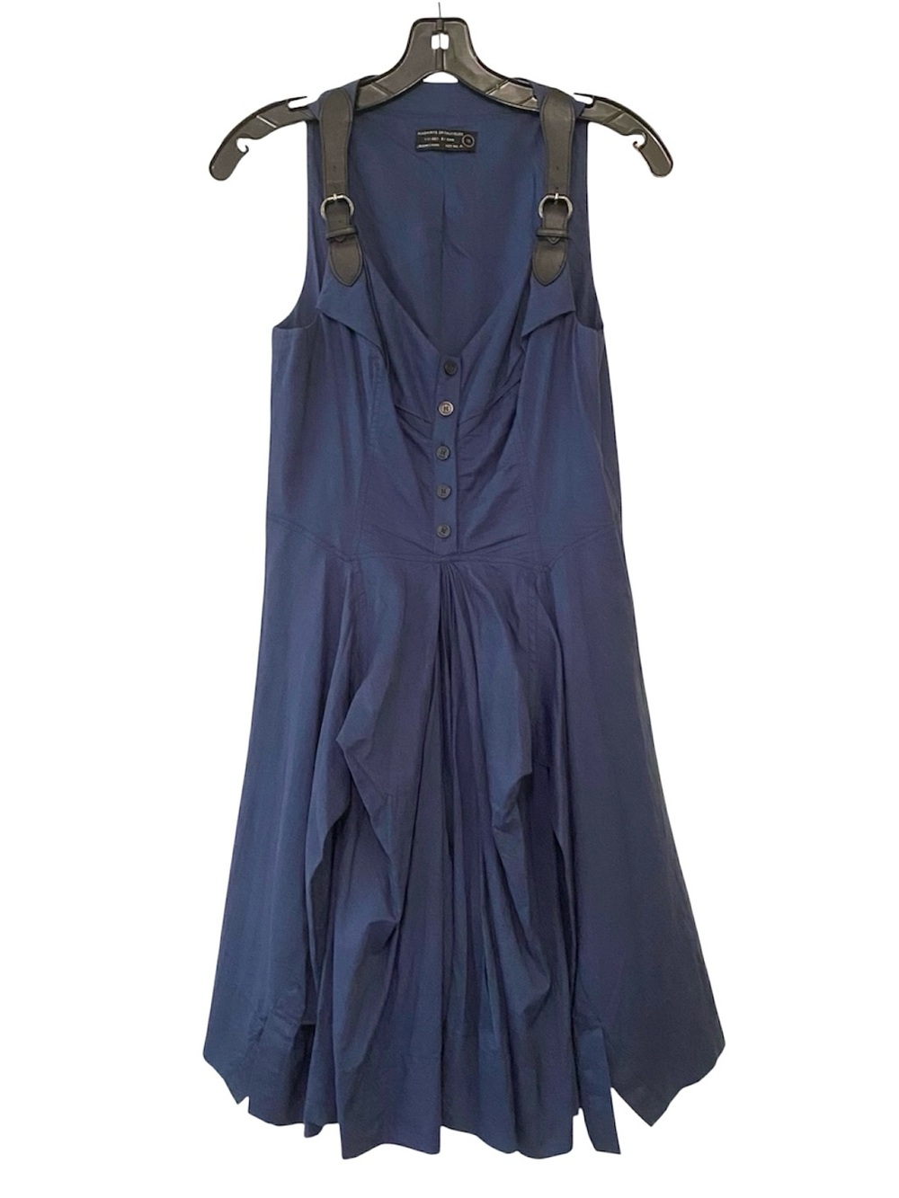 All Saints Navy Blue Amikiri Hitched Parachute Steampunk Cotton Dress 6 UK 10
